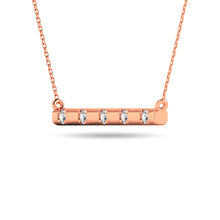 Diamond 1/20 ct tw Bar Necklace in 10K Rose Gold