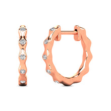 Diamond 1/10 ct tw Hoop Earrings in 10K Rose Gold