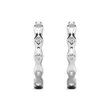 Diamond 1/10 ct tw Hoop Earrings in 10K White Gold