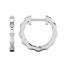 Diamond 1/10 ct tw Hoop Earrings in 10K White Gold