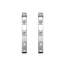 Diamond 1/10 ct tw Hoop Earrings in 10K White Gold