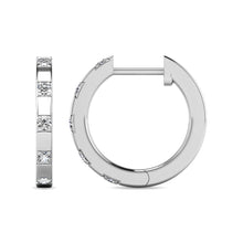 Diamond 1/10 ct tw Hoop Earrings in 10K White Gold