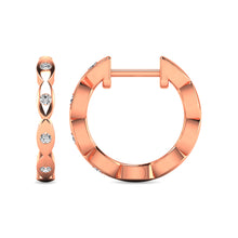 Diamond 1/10 ct tw Hoop Earrings in 10K Rose Gold