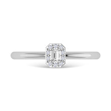 Diamond 1/6 Ct.Tw. Emerald Cut Promise Ring in 14K White Gold
