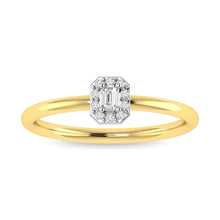 Diamond 1/6 Ct.Tw. Emerald Cut Promise Ring in 14K Two Tone Gold