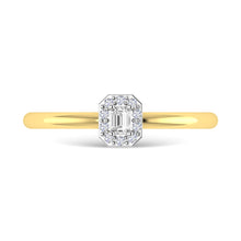 Diamond 1/6 Ct.Tw. Emerald Cut Promise Ring in 14K Two Tone Gold