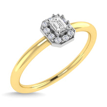 Diamond 1/6 Ct.Tw. Emerald Cut Promise Ring in 14K Two Tone Gold