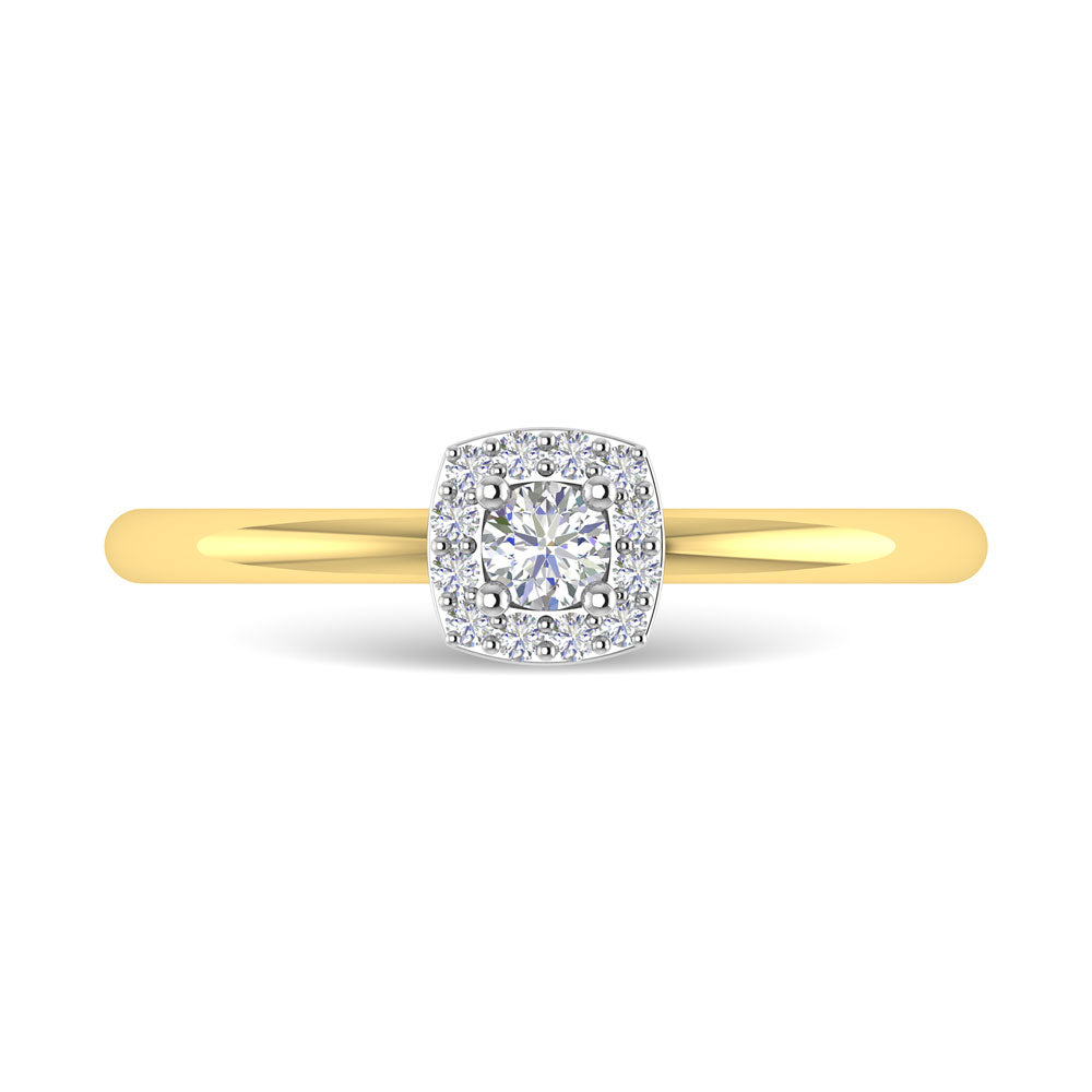 Diamond 1/6 Ct.Tw. Round Cut Promise Ring in 14K Two Tone Gold