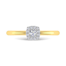Diamond 1/6 Ct.Tw. Round Cut Promise Ring in 14K Two Tone Gold