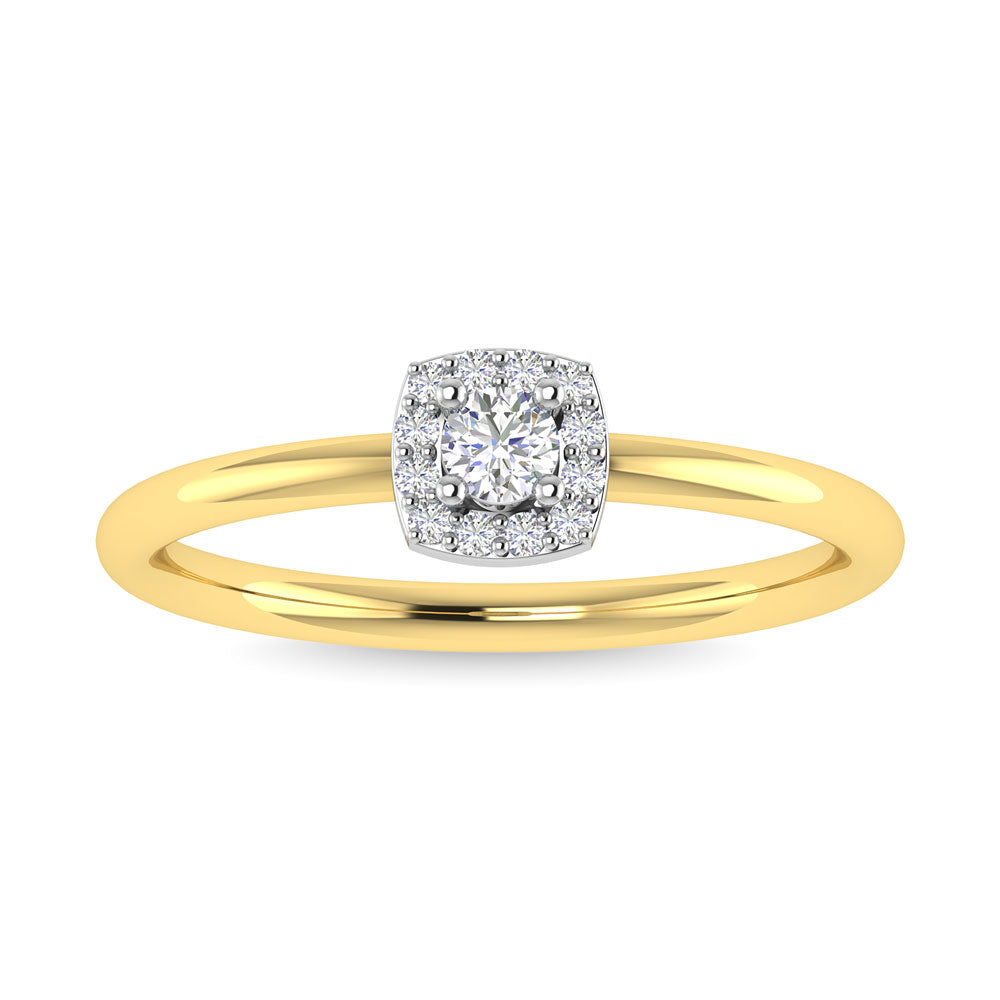 Diamond 1/6 Ct.Tw. Round Cut Promise Ring in 14K Two Tone Gold