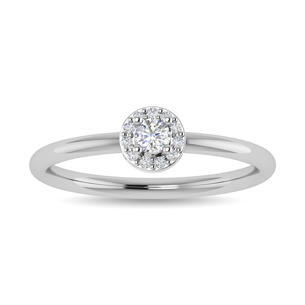Diamond 1/6 Ct.Tw. Round Cut Promise Ring in 14K White Gold