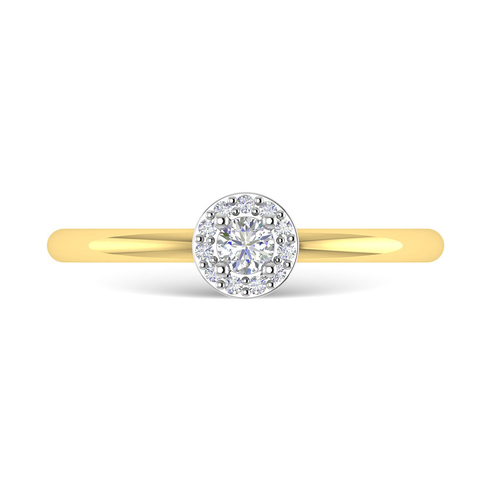 Diamond 1/6 Ct.Tw. Round Cut Promise Ring in 14K Two Tone Gold