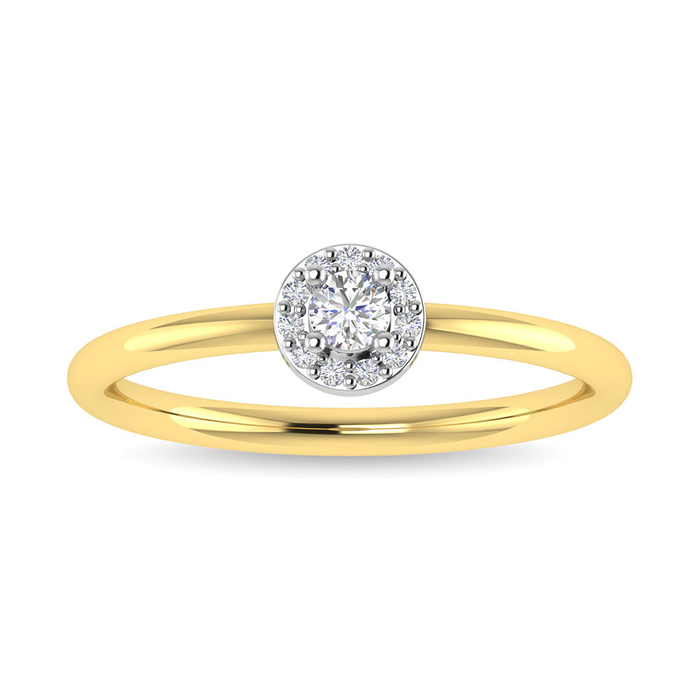 Diamond 1/6 Ct.Tw. Round Cut Promise Ring in 14K Two Tone Gold