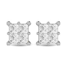 Diamond 1/2 Ct.Tw. Princess Cut Fashion Earrings in 14K White Gold