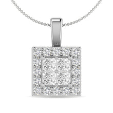 Diamond 1/3 Ct.Tw. Round and Princess Fashion Pendant in 14K White Gold