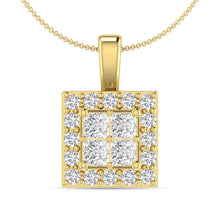 Diamond 1/4 Ct.Tw. Round and Princess Fashion Pendant in 14K Yellow Gold