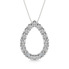 Diamond 1 1/2 ct tw Pear Shape Pendant in 14K White Gold
