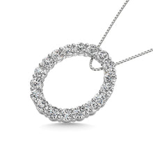 Diamond 2 ct tw Oval Shape Pendant in 14K White Gold