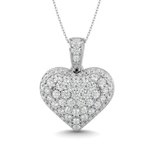 Diamond 1 1/2 ct tw Heart Pendant in 10K White Gold