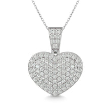 Diamond 1 1/2 ct tw Heart Pendant in 10K White Gold