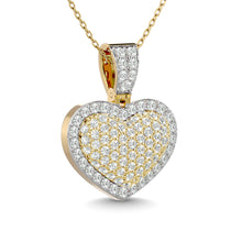 Diamond 1 1/2 ct tw Heart Pendant in 10K Yellow Gold With White Gold Touch