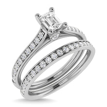 Diamond 3/4 Ct.Tw. Emerlad Shape Bridal Ring in 14K White Gold