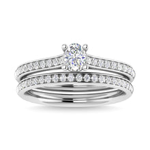 Diamond 3/4 Ct.Tw. Oval Shape Bridal Ring in 14K White Gold