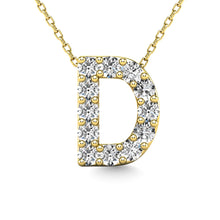 Diamond 1/8 Ct.Tw. Letter D Pendant in 14K Yellow Gold