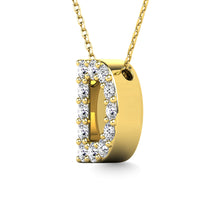Diamond 1/8 Ct.Tw. Letter D Pendant in 14K Yellow Gold