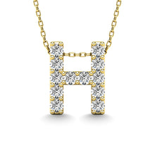 Diamond 1/8 Ct.Tw. Letter H Pendant in 14K Yellow Gold