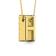 Diamond 1/8 Ct.Tw. Letter H Pendant in 14K Yellow Gold