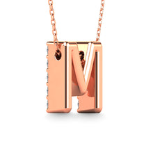 Diamond 1/6 Ct.Tw. Letter M Pendant in 14K Rose Gold