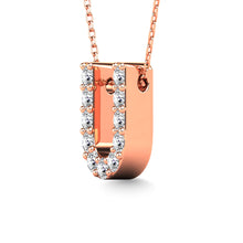 Diamond 1/10 Ct.Tw. Letter U Pendant in 14K Rose Gold