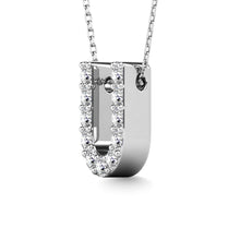 Diamond 1/10 Ct.Tw. Letter U Pendant in 14K White Gold