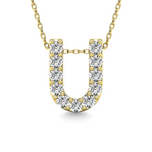 Diamond 1/10 Ct.Tw. Letter U Pendant in 14K Yellow Gold