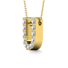Diamond 1/10 Ct.Tw. Letter U Pendant in 14K Yellow Gold