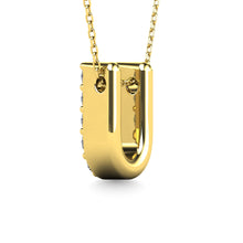 Diamond 1/10 Ct.Tw. Letter U Pendant in 14K Yellow Gold