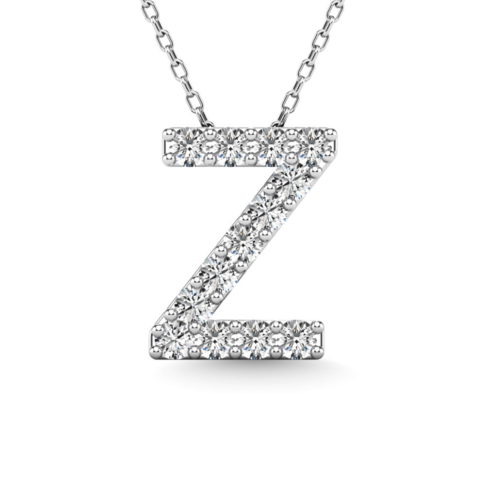 Diamond 1/8 Ct.Tw. Letter Z Pendant in 14K White Gold"