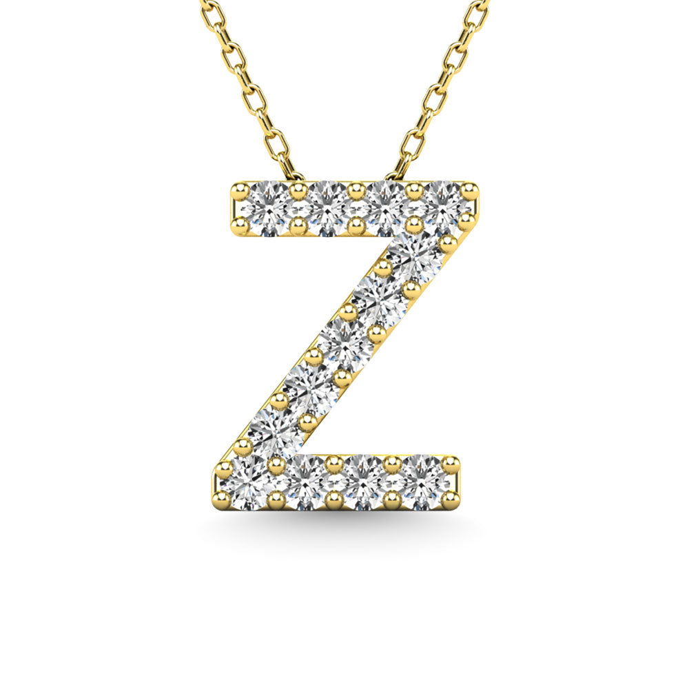 Diamond 1/8 Ct.Tw. Letter Z Pendant in 14K Yellow Gold"