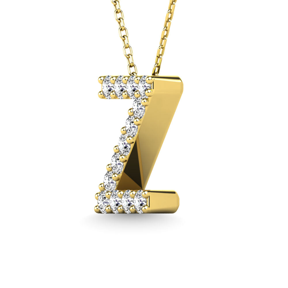 Diamond 1/8 Ct.Tw. Letter Z Pendant in 14K Yellow Gold"
