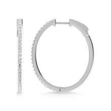 Diamond 1 Ct.Tw. Hoop Earrings in 10K White Gold