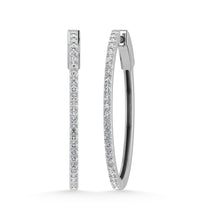 Diamond 1 Ct.Tw. Hoop Earrings in 10K White Gold