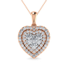 Diamond 3/4 Ct.Tw. Heart Pendant in 14K Rose Gold