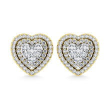 Diamond 7/8 Ct.Tw. Heart Earrings in 10K Yellow Gold