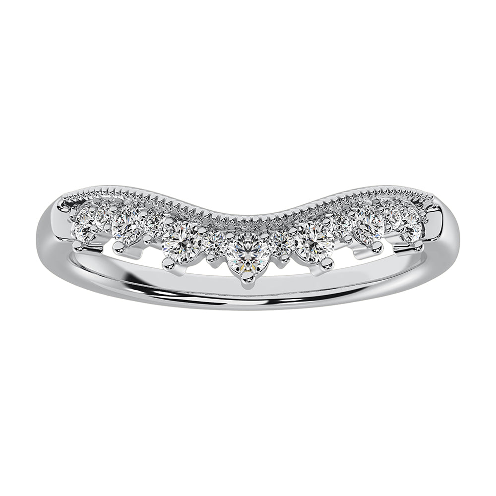 14K White Gold 1/4 Ct.Tw. Diamond Chevron Band