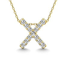 Diamond 1/8 Ct.Tw. Letter X Pendant in 14K Yellow Gold