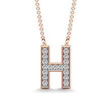 Diamond 1/20 Ct.Tw. Letter H Pendant in 10K Rose Gold