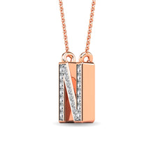 Diamond 1/20 Ct.Tw. Letter N Pendant in 10K Rose Gold