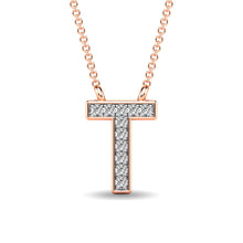Diamond 1/20 Ct.Tw. Letter T Pendant in 10K Rose Gold