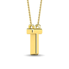 Diamond 1/20 Ct.Tw. Letter T Pendant in 10K Yellow Gold